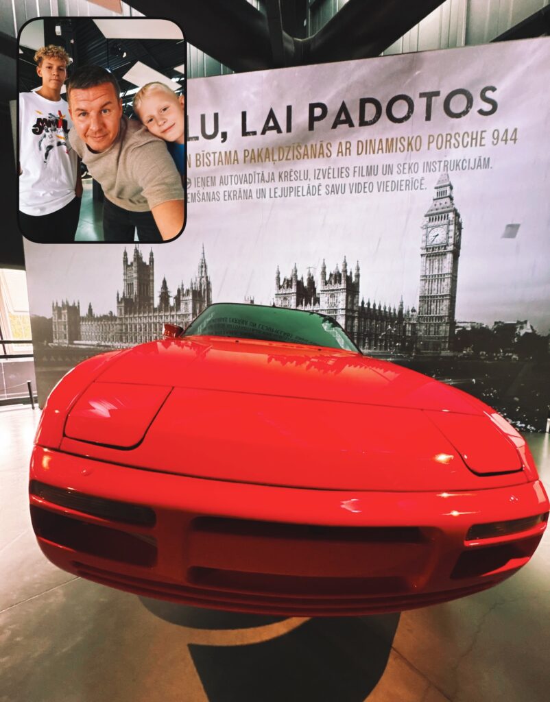 Riga Motor Museum installation is centered around the legendary Porsche 944