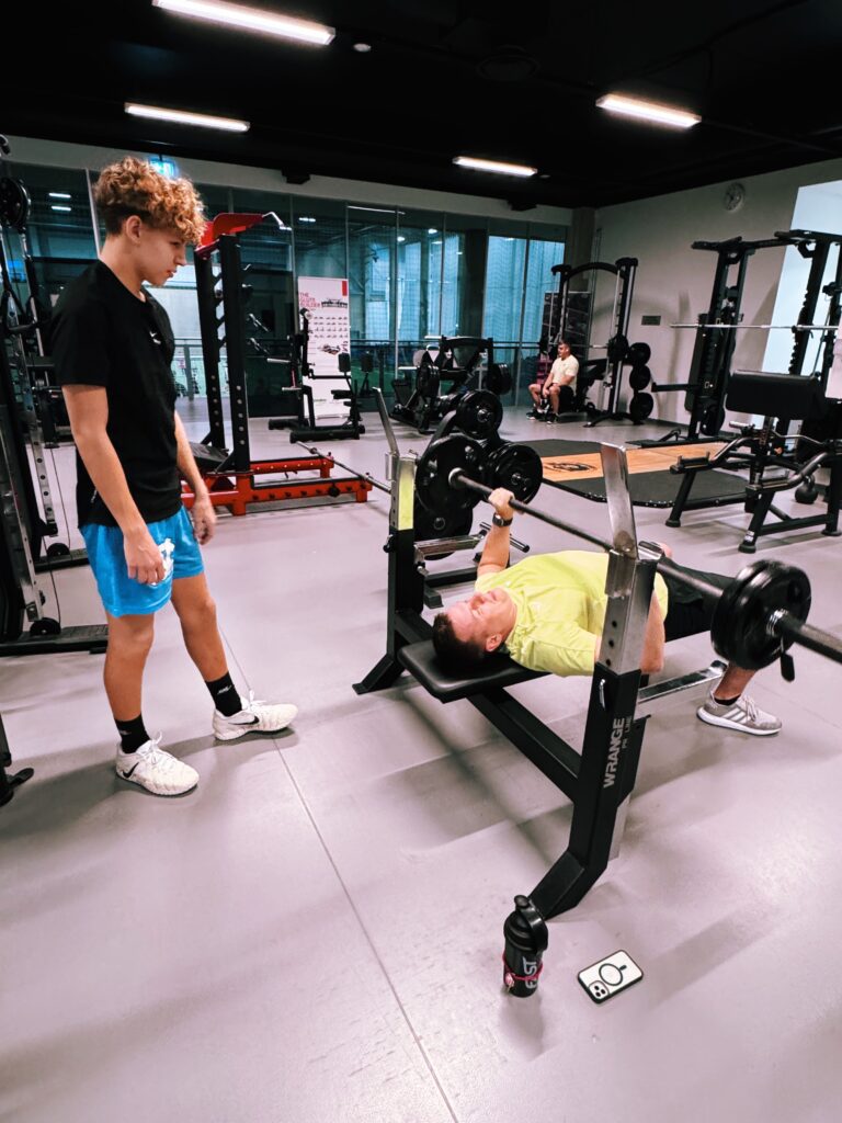 Father and Son at a gym